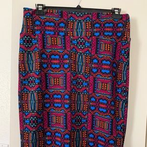 LulaRoe Straight Skirt XL New Black Blue Orange